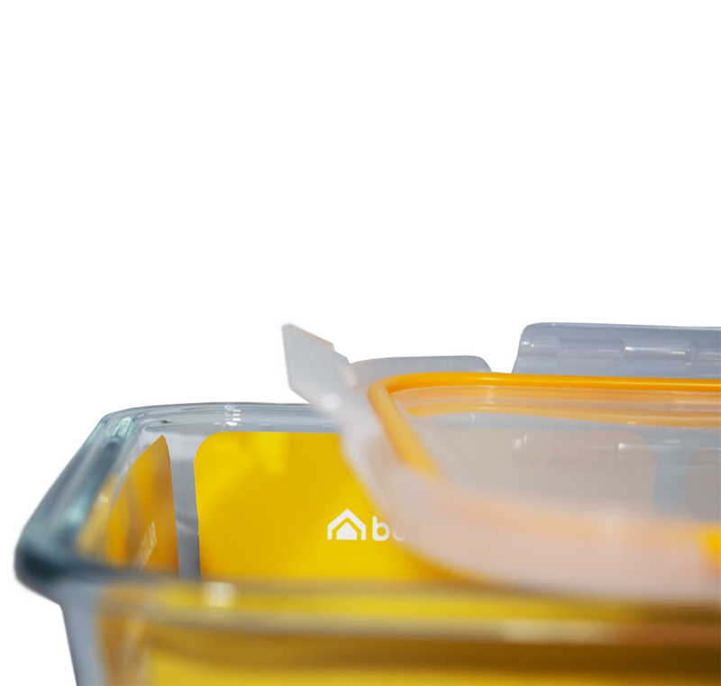 Pote de Vidro Hermético 1520ml, vedação laranja - Budamix