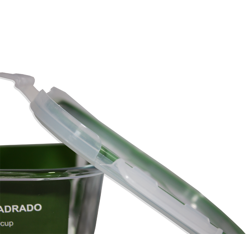 Pote de Vidro Hermético 800ml, vedação verde escuro - Budamix